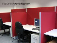 29 Callcenterm�bel Trennw�nde Auftischelemente rot