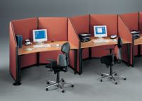 3 Callcenterm�bel Trennw�nde Auftischelemente orange
