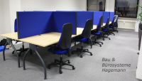 39 Callcenterm�bel Trennw�nde Auftischelemente blau