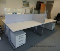 57 Callcenterm�bel Trennw�nde Stellwand grau glas