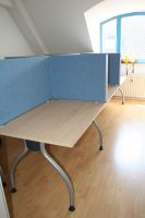 24 Callcenterm�bel Trennw�nde Auftischelemente holz hellblau