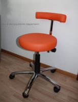 1 Rollhocker, Laborhocker, Hocker, Lehne, Praxism�bel, orange