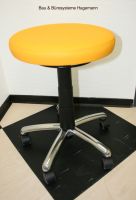 4 Rollhocker, Laborhocker, Hocker, sonnengelb, gelb, orange