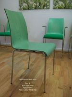 1009-3 Wartezimmerst�hle, gr�ne, St�hle, ohne Armlehnen