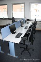 1 Callcenterm�bel Trennw�nde Auftischelemente blau 6er Insel