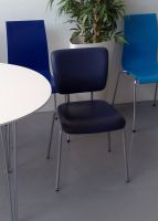 Musterstuhl, blau, Kunstleder, als, Probe, f�r, Testzwecke