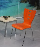 4A Stabile bunte St�hle Stuhl orange ohne Armlehnen