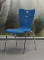 6A stabile bunte stapelbare St�hle Stuhl blau ohne Armlehnen