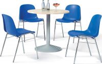 KK9 Kunststoffst�hle mit Tisch preiswerte Sitzgruppe blau