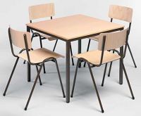Mehrzwecktisch buche 80 x 80 cm stabiles Gestell schwarzgrau