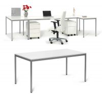 Mehrzwecktisch weiss 140 x 80 cm stabiles Gestell aluminium