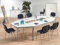 Trapeztisch weiss 160 x 80 x 80 cm stabiles Gestell aluminium