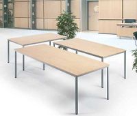 Mehrzwecktisch Ahorn 180 x 80 cm stabiles Gestell silber