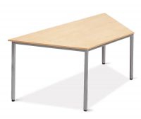 Trapeztisch Ahorn 160 x 80 cm stabiles Gestell silber