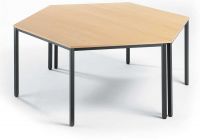 Trapeztisch Buche 160 x 80 cm stabiles Gestell schwarzgrau x2