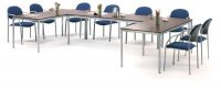 Mehrzwecktisch wenge 80 x 80 cm stabiles Gestell aluminium