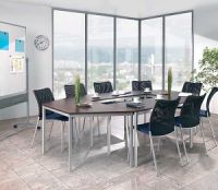 Trapeztisch wenge 160 x 80 x 80 cm stabiles Gestell aluminium
