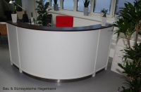 Sonderangebot 1003 Theke 170 x 170 weiss wenge Praxistheke