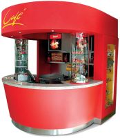 Infostand, Kiosk, Messestand, Cafeinsel, Messekiosk, komplett