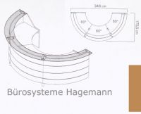 No 28 weisse runde Empfangstheke weiss silber glas Top satiniert
