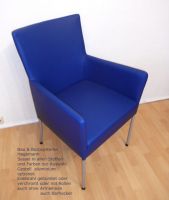 No. 1 A Kunstlederstuhl Stuhl Kunstleder blau mit Armlehnen