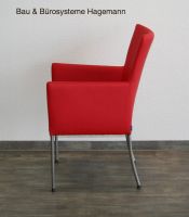 No. 3 A Kunstlederstuhl Stuhl Kunstleder rot mit Armlehnen
