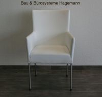 No. 4 A Kunstlederstuhl Stuhl Kunstleder weiss mit Armlehnen