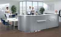 1 A  moderne silberne Theke Tresen Buche wei� Ahorn lichtgrau