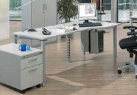 Schreibtisch Cockpitform Freiformtisch rechts 180 cm RAL 9006