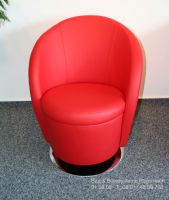 No. 38 Kunstlederstuhl Drehsessel Stuhl Kunstleder rot mit Arml