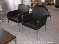 No. 12 Kunstlederstuhl Stuhl Kunstleder schwarz mit Armlehnen