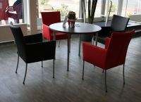 No. 39 Kunstlederstuhl Drehsessel Stuhl Kunstleder rot mit Arml