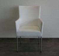 No. 45 Kunstlederstuhl weiss Stuhl Kunstleder weiss mit Arml