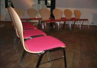 Nr 12 Mehrzweckst�hle rosa St�hle ohne Armlehne mit Sitzpolster