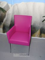 15_ Kunstlederstuhl bunte Stuhl Kunstleder mit Armlehnen pink