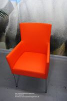13_ Kunstlederstuhl bunte Stuhl Kunstleder mit Armlehnen orange