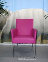 14_ Kunstlederstuhl bunte Stuhl Kunstleder mit Armlehnen pink