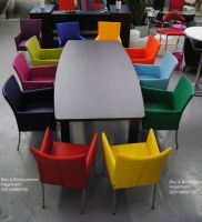 25_ Kunstlederstuhl bunte Stuhl Kunstleder mit Armlehnen