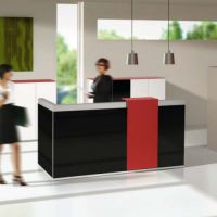 Kl.Nr 4 neue moderne Theken rot/schwarz/alu