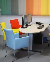 31_ Kunstlederstuhl bunte Stuhl Kunstleder mit Armlehnen