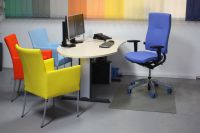39_ Kunstlederstuhl bunte Stuhl Kunstleder mit Armlehnen