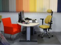36_ Kunstlederstuhl bunte Stuhl Kunstleder mit Armlehnen