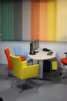 42_ Kunstlederstuhl bunte Stuhl Kunstleder mit Armlehnen
