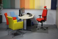 43_ Kunstlederstuhl bunte Stuhl Kunstleder mit Armlehnen