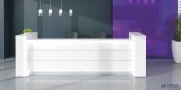 Nr.05) Designtheken, Theken, Empfangstheken, weiss glanz,