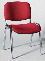 Preiswerte Besucherst�hle chrom Gestell Stoff bordeaux rot GS
