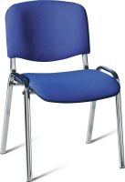 Preiswerte Besucherst�hle chrom Gestell Stoff koenigsblau GS