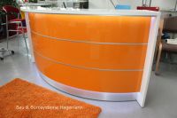 Angebot Theke Empfangstheke orange gerundet, sch�ne Front