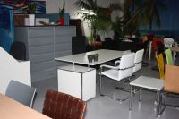 Bosse Schreibtisch weiss chrom Chefschreibtisch mit Container