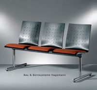 Traversenbank 3er Sitzbank Design gelochte Optik